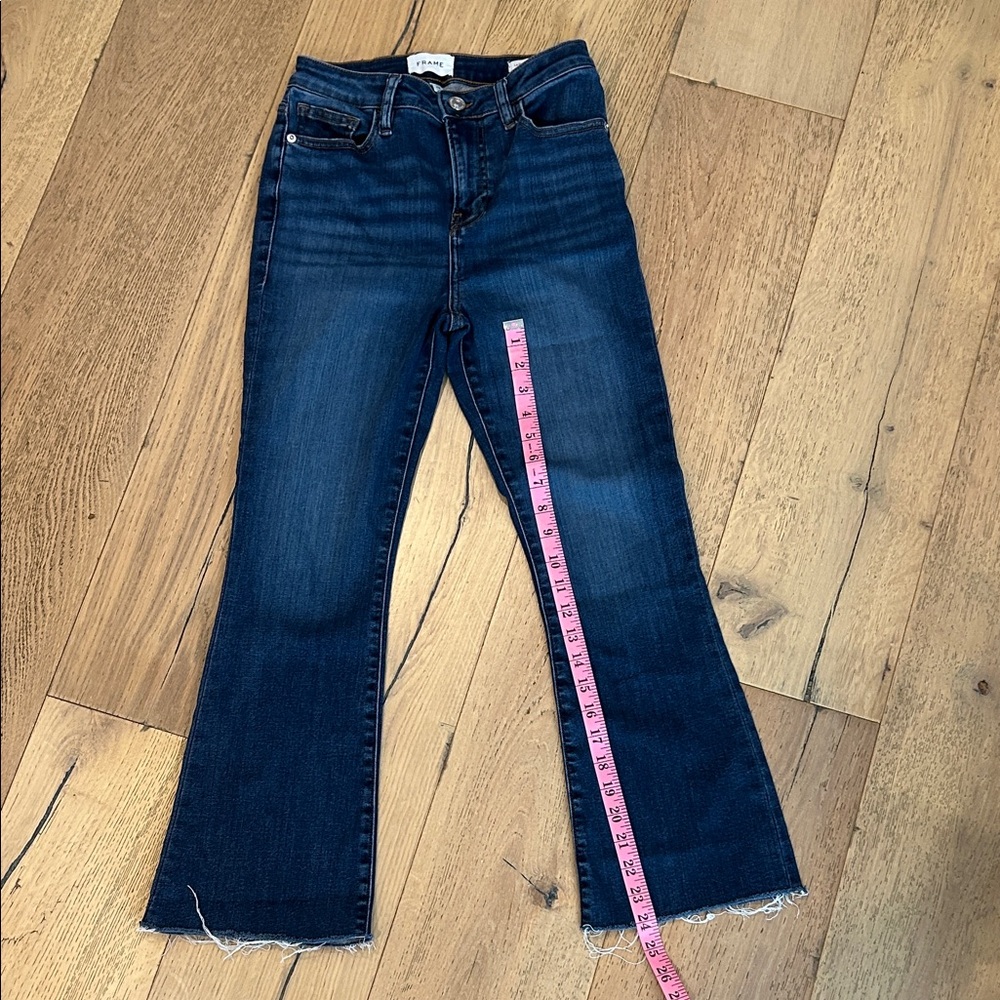 Frame Denim Dark Blue Le Crop Mini Boot